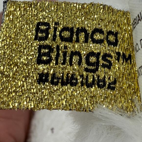 GUND Plushes Pets Bianca Blings White Silver Sparkles Plush Stuffed Animal Toy - Picture 8 of 10